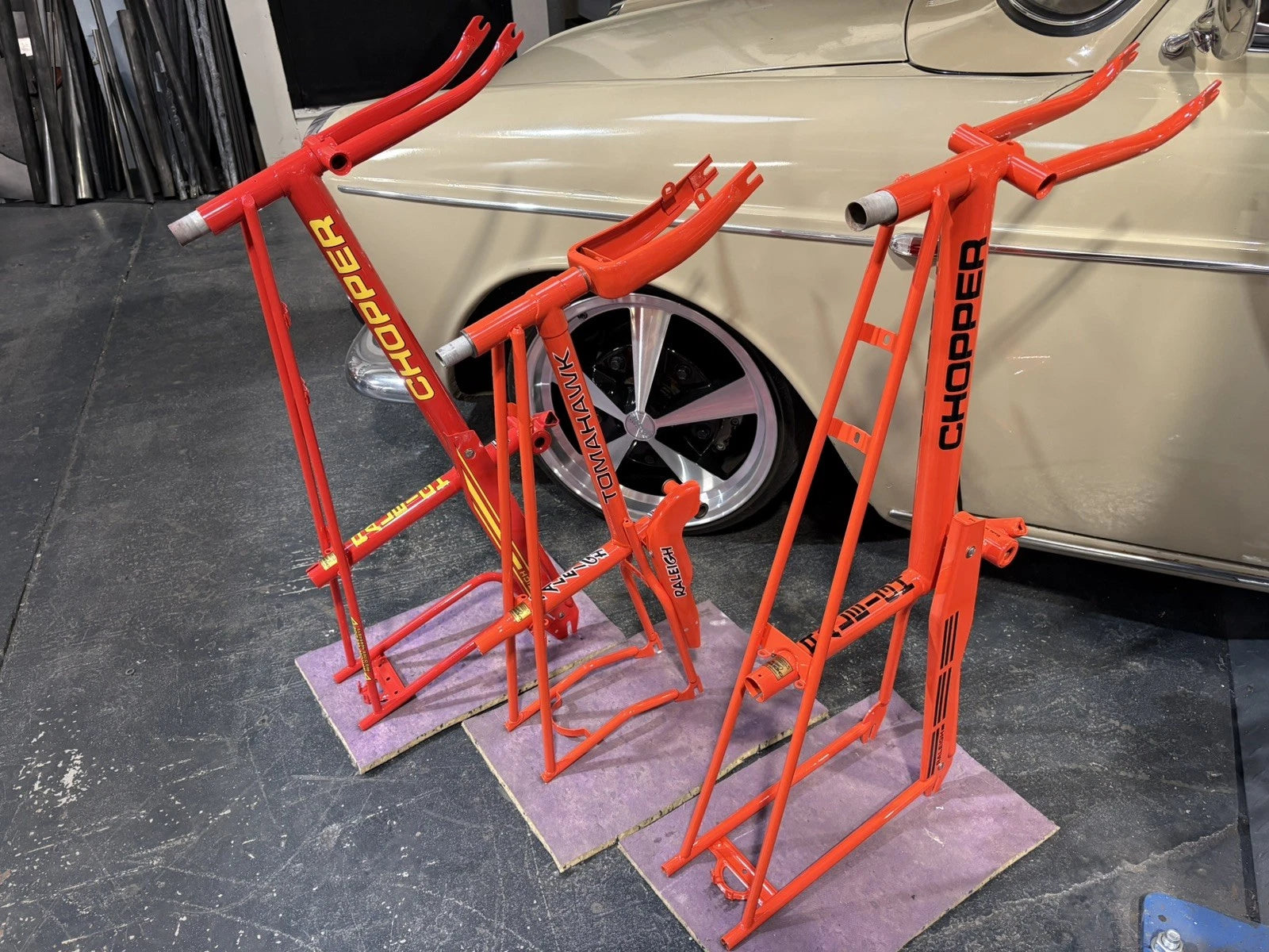 Raleigh Chopper MK1 or MK2 Frame Set Restoration with Decals And Paint Transfers