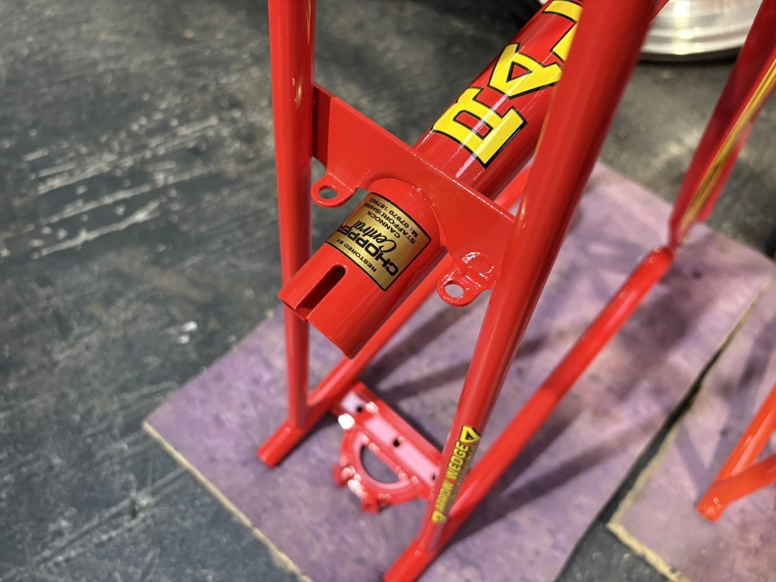 Raleigh Chopper MK1 or MK2 Frame Set Restoration with Decals And Paint Transfers