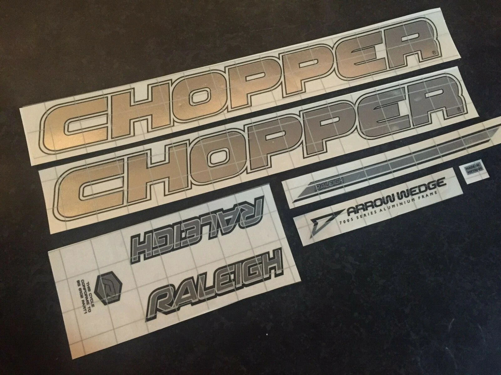 Raleigh Chopper MK3 Decal Set - Accurate & High Quality - Chrome Edition