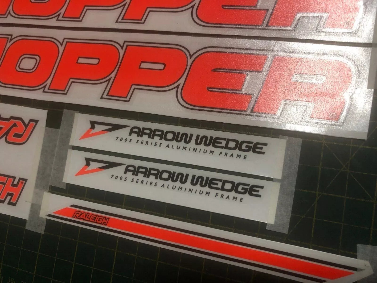 Raleigh Chopper MK3 Decal Set - Accurate & High Quality - Fluorescent Orange