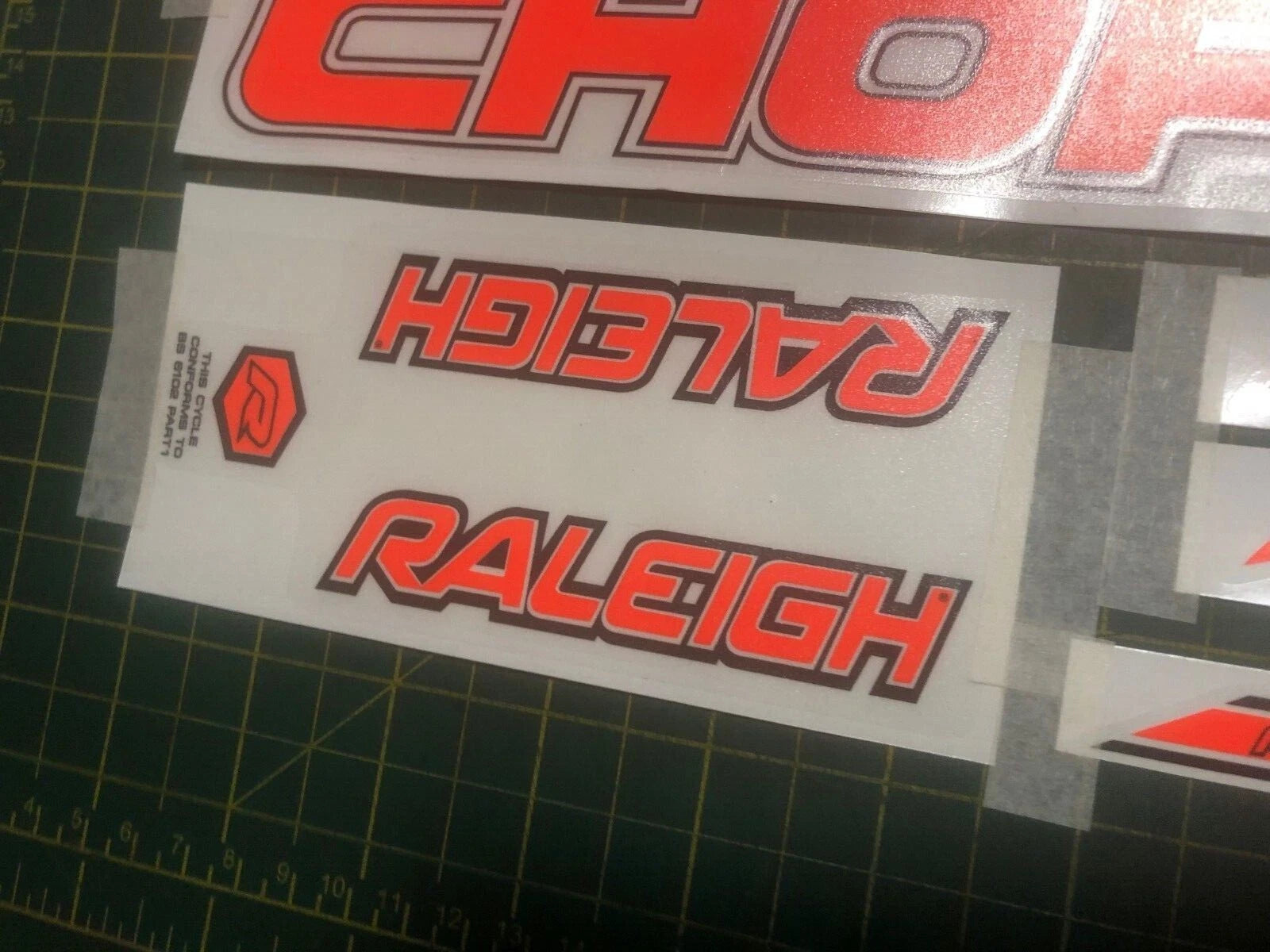 Raleigh Chopper MK3 Decal Set - Accurate & High Quality - Fluorescent Orange