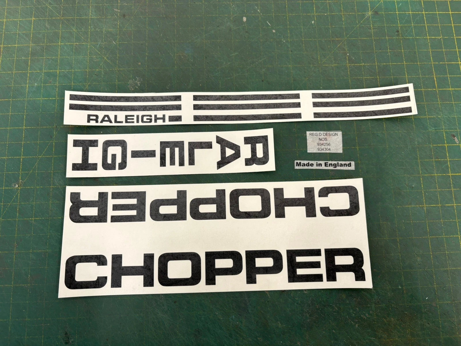Raleigh Chopper MK1 Decal Set - Accurate & High Quality - Gloss Black