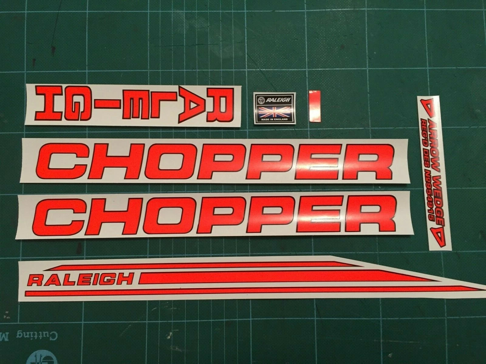 Raleigh Chopper MK2 Decal Set - High Quality - Drawn for the Original Artwork