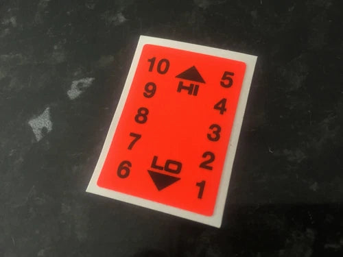 Raleigh Chopper MK1 10 Speed Gear Console Window Decal - New Replacement